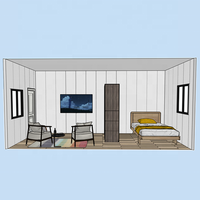 Structure métallique préfabriquée une chambre modulaire prêt à l'emploi petites maisons mobiles maison préfabriquée