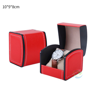 Độc đáo giá rẻ Custom made biểu tượng cá nhân người đàn ông duy nhất đen đỏ da đồng hồ bao bì hộp - Product Image 2