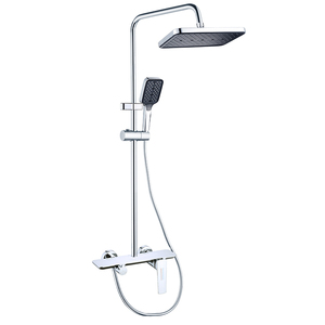 Système de <span class=keywords><strong>douche</strong></span> mural carré moderne avec <span class=keywords><strong>eau</strong></span> <span class=keywords><strong>chaude</strong></span> <span class=keywords><strong>et</strong></span> <span class=keywords><strong>froide</strong></span>, <span class=keywords><strong>douche</strong></span> de salle de bain avec douchette à main - Product Image 4
