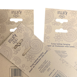 Hongyuan Patterned Kraft <b>Paper</b> Hang Tag Folded With Perforated Holes For Clothing And Garments Printed Labels - Product Image 4