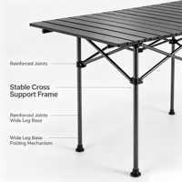 Tragbarer Extra Langer Klappbarer Metall-Eierrolltisch für Outdoor-Camping, Picknick, Familie & Kommerziellen Nachtmarktgebrauch