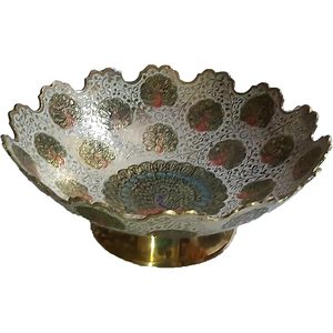 PARIJAT artesanía bellamente hecha a mano diseñador latón decorativo fruta seca cuenco multicolor utensilios de cocina decoración del hogar - Product Image 3