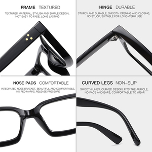 卸売越境ベストセラービジネススタイルクラシックファッションスクエアフレームユニセックス眼鏡メンズブルーライトカットメガネ - Product Image 4