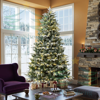 Sapin de Noël floqué en PVC, artificiel, pré-éclairé, en PE, pour intérieur et extérieur, vente en gros, personnalisable, OEM