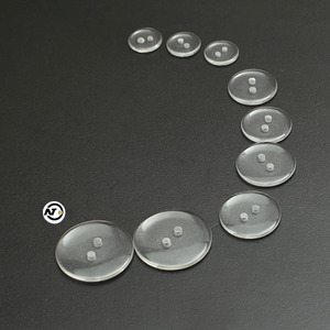 2-gats transparante overhemdknopen, milieuvriendelijk, rond, klassiek, platte achterkant, hars, naaien, zwart wit, groothandel knopen op voorraad - Product Image 2