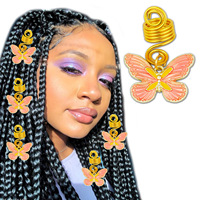 Pendentif papillon, accessoire de bijouterie DIY, grand matériau métallique transparent, extension de cheveux, ornement de coiffure, CECILLIA WIG JH-291 pour