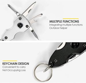 5 in 1 Custom Luxury Multi Tool Keychain Mini Screwdriver Pocket Knife Bottle Opener with Flashlight Waterproof Zinc Alloy Gift - Product Image 4
