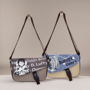 6 Designs Nouveaux Sacs à Bandoulière Anime en Toile pour Étudiants, Sac Bandoulière Tendance One Piece Goku Juju - Product Image 5