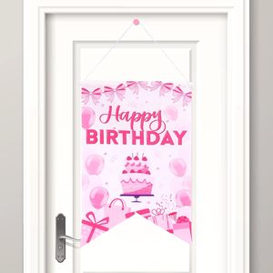 Striscione Personalizzato 'Buon Compleanno' da Appendere alla Porta, Banner Nero per Feste di Compleanno, Decorazione per Portico e Parete - Product Image 6