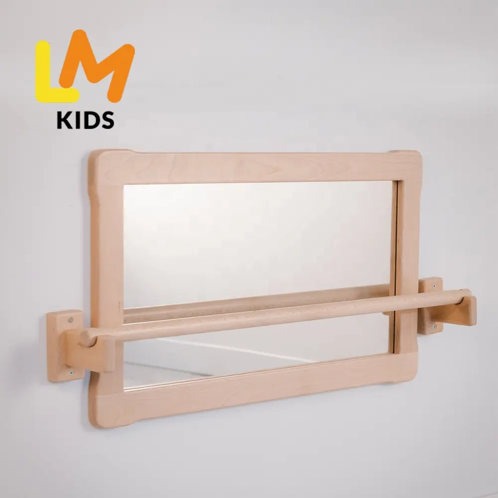 Montessori Acryl Leren Lopen Stand-Up Spiegel Voor Baby Hout Verstelbare Hoogte Tractie Oefening Peuter Balans Loopvaardigheden