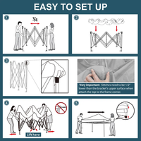 Toldo de Repuesto para Gazebo Resistente de 10x10, Fácil de Montar, Tipo Pop-Up, para Cochera, Cubierta de Patio de Hierro, Solo la Parte Superior