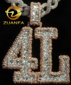 <span class=keywords><strong>Pendentif</strong></span> <span class=keywords><strong>Lettre</strong></span> Moissanite Luxe Iced Out 3D en Argent 925, Pendentifs Hip Hop Personnalisés Moissanite, Fabricant Professionnel de Bijoux - Product Image 3
