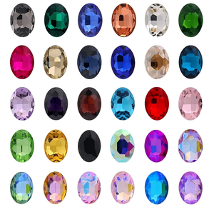 Perles de verre ovales irrégulières à fond pointu en forme de diamant, coquillages avec incrustations de diamants pour bijoux DIY - Product Image 3