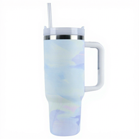 Bouteille d'eau de sport en acier inoxydable 304 de qualité alimentaire, 40 oz, gobelet de voiture, grande carafe à eau, gobelet isotherme à double paroi avec paille