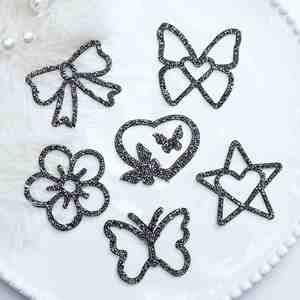 Accessoires DIY : Strass thermocollants/auto-adhésifs, Série creuse (Nœud, Étoile, Papillon, Cœur) pour décorations de sacs - Product Image 2