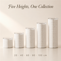 Colonnes romaines en papier pliables pour table de desserts, piliers de mariage, pièces de décoration pour vitrine, supports à gâteaux, accents de mariage