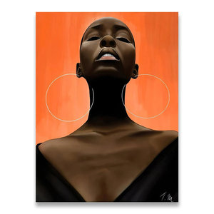 Arte africana ragazza nera ritratto di donna pittura su tela - Product Image 1