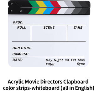 Pizarra <span class=keywords><strong>de</strong></span> director <span class=keywords><strong>de</strong></span> <span class=keywords><strong>cine</strong></span> acrílica <span class=keywords><strong>de</strong></span> 30x24cm, colorida, <span class=keywords><strong>de</strong></span> borrado en seco, para estudio, fotografía, vídeo, TV y transmisiones en vivo, ¡la más vendida! - Product Image 3