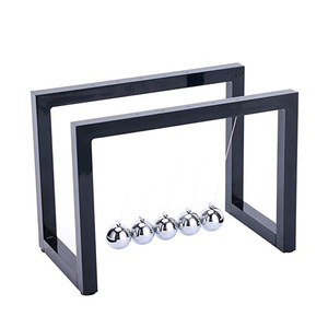 Boule d'oscillation de miroir cuboïde d'artisanat créatif coloré <span class=keywords><strong>mouvement</strong></span> perpétuel jouets de bureau Base en bois Newtons berceau <span class=keywords><strong>pendule</strong></span> décoration en métal - Product Image 1
