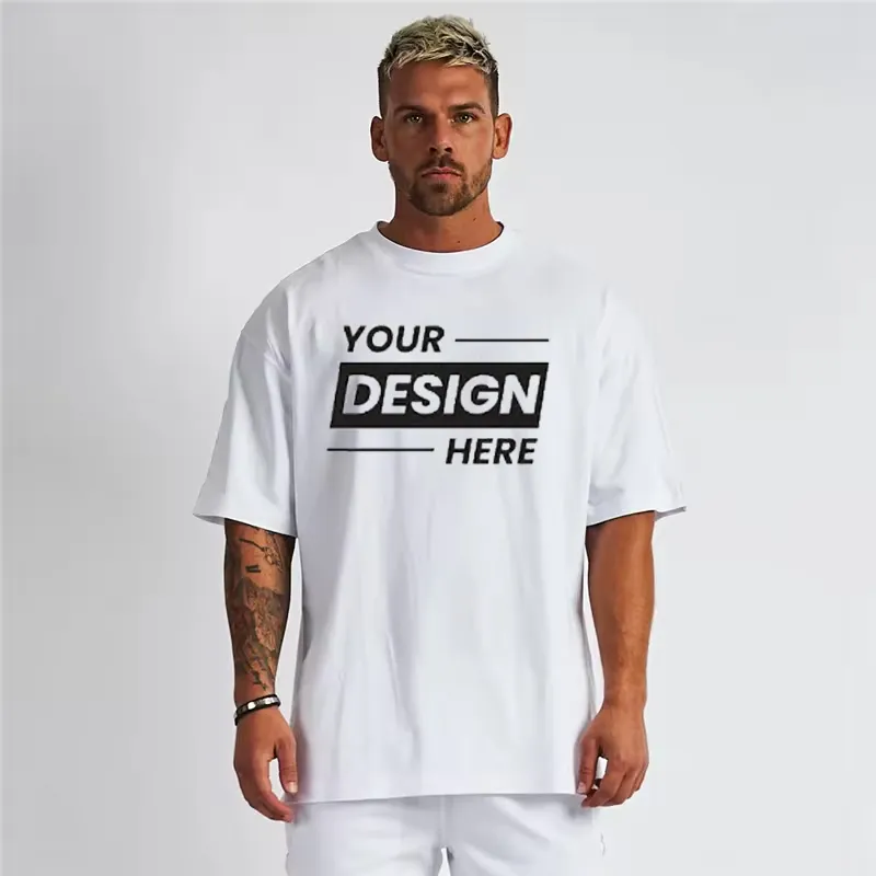 T-Shirt Herstellung benutzer definierte Logo Grafik Print On Demand Baumwolle übergroße leere T-Shirt Männer