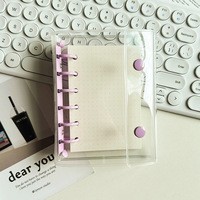 A7 estilo coreano lindo Mini TARJETA DE PVC regalo doble botón 6 agujeros 45 hojas carpeta de anillas suministros de oficina para Ins y productos de archivo