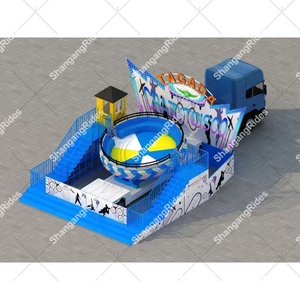 Atracción Disco Tagada Montada en Remolque, con Plataforma Giratoria y Saltos, para Parques Temáticos y Carnavales - Product Image 3