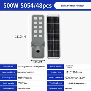 Lampe solaire de rue XingYuan à haute puissance personnalisée, classée IP65, modèle <span class=keywords><strong>SSL</strong></span> pour une utilisation en jardin, système d'éclairage extérieur intégré - Product Image 6