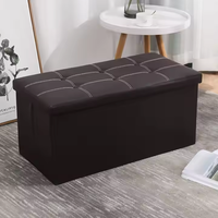 Siège en cuir pliable et confortable pouf moderne pliant banc de rangement pouf tabouret de pied poufs tabourets de rangement