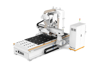 Máquina CNC para Muebles 1328, Router CNC con Sistema ATC, Máquina de Perforación y Ranurado de Puertas de Madera con Husillo de Sierra
