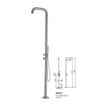 Ensemble de douche en acier inoxydable 316L piscine de plage de jardin colonne de douche chaude et froide pour l'extérieur