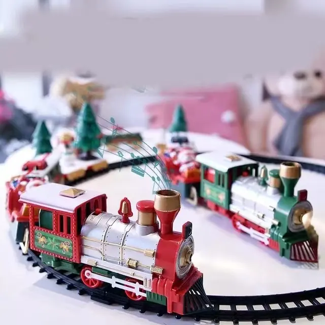 22 Stück Classic Musical Santa Express Lieferung Elektrischer Weihnachts dampfzug Set 412CM Länge Gleis Geschenk für Kinder