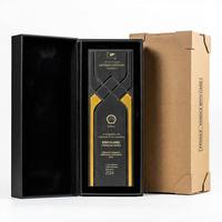 Trophée métallique personnalisé avec base en pierre naturelle, récompense pour l'excellence professionnelle, souvenir d'entreprise de luxe avec coffret haut de gamme
