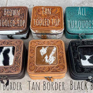 Popular Western Hair on Leather Jewelry Case Hide Jewelry Cosmetic <b>Bag</b> Easy Storage <b>Organiser</b> Cowgirl Fashion Case Wholesale - Product Image 3