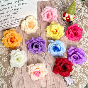 Cabeza de Rosa Artificial de Diamante, Flor de Seda para Boda, Guirnalda Decorativa DIY, Decoración del Hogar - Product Image 1