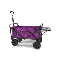 Chariot de plage pliable à quatre roues, étanche, en acier carbone, pour le shopping, le camping, les pique-niques, avec table latérale personnalisable