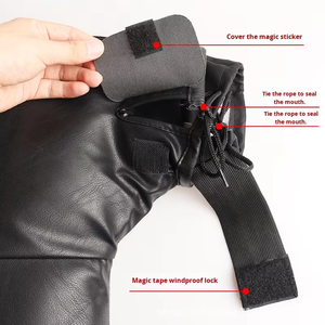 Guantes de Motocicleta Impermeables de Cuero PU <span class=keywords><strong>para</strong></span> Invierno, Cubre Manillares con Tira Reflectante <span class=keywords><strong>para</strong></span> Conducir - Product Image 5
