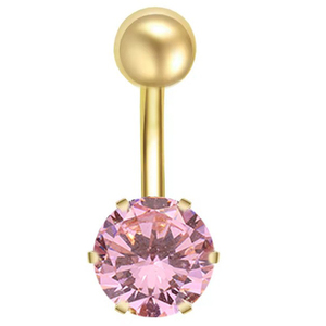 Anillo de <span class=keywords><strong>Ombligo</strong></span> Rui Qian <span class=keywords><strong>Dorado</strong></span> Brillante de Estilo Simple con Circón, Joyería de Acero Inoxidable para <span class=keywords><strong>Piercing</strong></span> Corporal para Mujer - Product Image 3