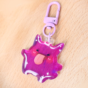 Custom Double-Sided UV Printed Epoxy Acrylic Phone Keychain Glitter Powder Plastic Anime Style Phone Charm <b>Cartoon</b> Metal Pendant - Product Image 4
