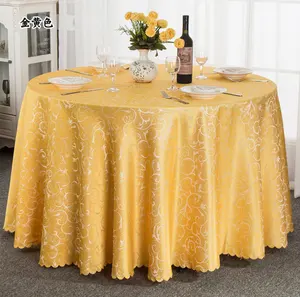 Pano de mesa dourada para casamento, pano estampado de tecido
