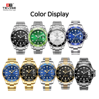 Montre mécanique pour homme avec logo de marque personnalisé, mouvement automatique, épaisseur de boîtier de 14 mm, fermoir papillon