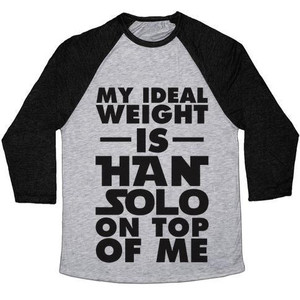 Ma taille idéale est celle de Han Solo sur mon dos, t-shirt de baseball unisexe en tissu mélangé - Product Image 5