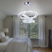 Lustre décoratif élégant et moderne, luminaires suspendus en cristal K9, boule de luxe, LED décorative moderne pour la maison
