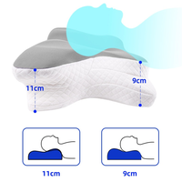 Oreiller cervical ergonomique ajustable en mousse à mémoire de forme, confortable pour dormir, avec contour ergonomique, housse amovible et lavable, soutien de la nuque pour hôtel et lit, idéal pour dormeurs latéraux