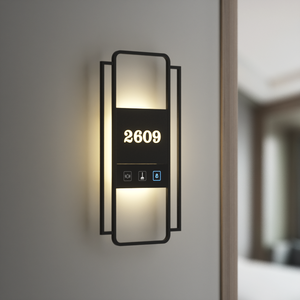 EZD Customized LED Door Sign ADA Hotel Room <strong>Number</strong> Durable Acrylic Door <strong>Number</strong> Signs For Hotel Room And Apartment Wayfinding - Product Image 1