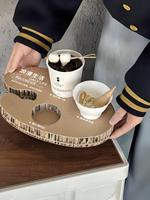 Présentoir en carton alvéolé découpé sur mesure pour lait, café, thé, plateau en papier kraft pour gâteaux et tasses à café
