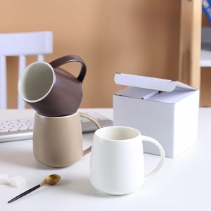 Mug de voyage en céramique personnalisé grande capacité avec poignée, écologique, pour bureau, style américain, avec plateau simple, idéal pour cadeaux promotionnels, OEM - Product Image 3