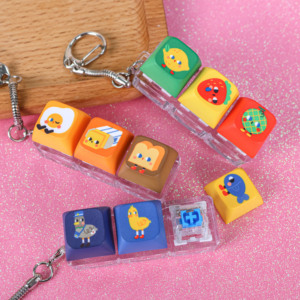 LED Keycap Fidget Keychain Mechanical <strong>Keyboard</strong> <strong>Custom</strong> Anime Keycaps Design Customized Office Decompression Toy - Product Image 2