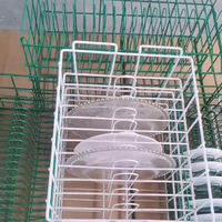 Support en fil métallique blanc pour assiettes de présentation en verre de 13 pouces, panier de rangement et de transport multi-emplacements pour vaisselle de mariage