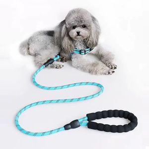 Commercio all'ingrosso durevole guinzaglio per cani di medie dimensioni manico in Neoprene 1.5m personalizzato in Nylon riflettente per animali domestici nastro di piombo prezzo basso - Product Image 5