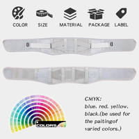 Ceinture de soutien lombaire ajustable en polyester gris avec logo personnalisé, compression élastique pour le dos et la taille, idéale pour l'été